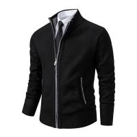 Abrigo deportivo informal para hombre, cárdigan cálido de lana con cremallera, cuello alto, Color sólido, otoño e invierno - details 11