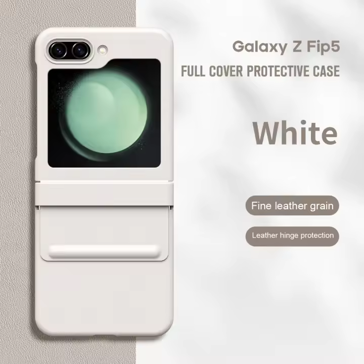 Funda de cuero oficial de lujo para Samsung Galaxy Z Flip 5, Protector de pantalla de vidrio, bolígrafo táctil - 1