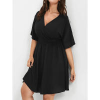 2025 nuevo superventas vestido adelgazante de cintura con cuello en V de talla grande para mujer - details 5