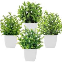 4 Piezas Plantas Artificiales Mini Ecologización Artificiales Macetas Plantas Plásticos Plantas Falsa para Casa Baño Oficina Mesa Decoración. - details 0