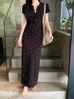 Vestido adelgazante y ceñido a la cadera para mujer, estilo francés de vacaciones, puro deseo de verano, sensación de alta gama, camisola larga - details 4