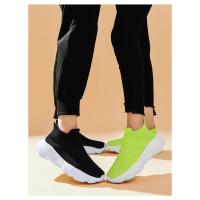 Zapatos Deportivos Con Plataforma A La Moda Para Hombre, Zapatillas Informales De Punto Rojo De Alta Calidad, Zapatillas Para Correr Ligeras Y Transpirables Sin Cordones Para Hombre - details 22