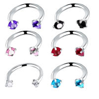 2 piezas 16g de piedra de circón nariz labio eyebone anillos 1,2*8*3mm en forma de c de acero inoxidable nariz labio eyebone unir cuerpo joyería de las mujeres de los hombres - details 6