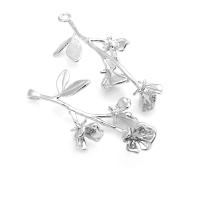 4 Uds. Colgantes de flores de latón de Color platino, suministros para hacer joyas de alta calidad, collar, pendientes, accesorios para mujer - details 16