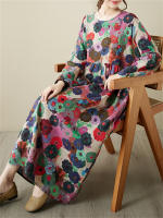 Vestido Vintage de Algodón de Manga Larga Talla Grande, Elegante y Suelto para Mujeres - details 3