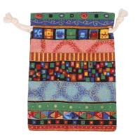 Bolsa de monedas de estilo egipcio, bolsa de regalo con cordón impreso, bolsita de algodón, monedero de viaje de caramelo, étnico, 12 unidades - details 2