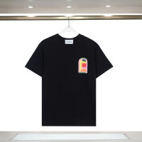 Camiseta Deportiva de Algodón Puro para Hombres Cuello Redondo, Estampado de Logotipo Delantero, Estilo Casual para el Verano - details 10