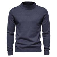 Suéter grueso de cuello alto de invierno para hombres, suéter casual de cuello alto de color sólido, cálido y cómodo, jersey de cuello alto para hombres - details 17