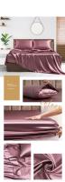 Juego de sábanas de satén de lujo, Sábana bajera de alta calidad, funda de almohada, color liso, tamaño Queen, King - details 8