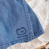 Pantalones Cortos De Denim Para Niñas Estampados De Oso Estilo Coreano Veraniego Cierre Elástico Talla True Fit - details 9