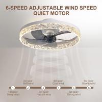 Ventiladores de techo Led inteligentes modernos, candelabro de acrílico nórdico Invisible, Control remoto por aplicación - details 5