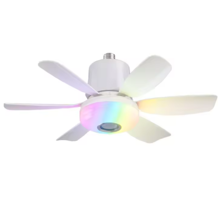 Ventilador de techo con luz y control remoto LED regulable lámpara E27 ventilador de techo con ventiladores silenciosos velocidad, brillo y temperatura de color ajustables - 1