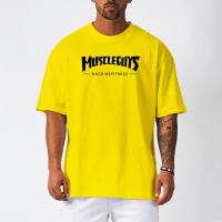 Oversized Loose Print Dropped Shoulder Clothing Men Casual Short Sleeve Workout Tops Summer Mesh Quick Dry Gym Fitness T-shirt - details 20