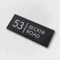 Placa de dirección personalizada con números de buzón hebreo de casa acrílica, placas de nombre para exteriores y hogar de oro negro - details 5