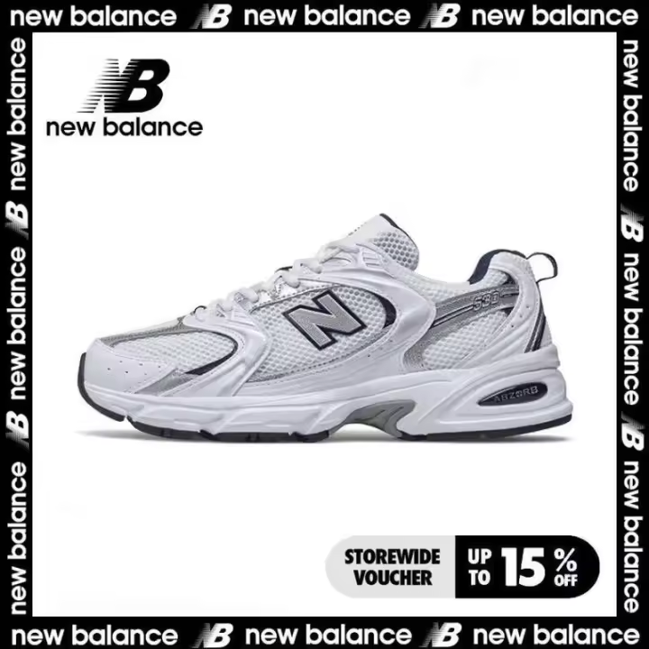 Leten 【Tienda insignia oficial】 NB 530 Pegatinas de pared Sier deportivas informales para hombres y mujeres - 1