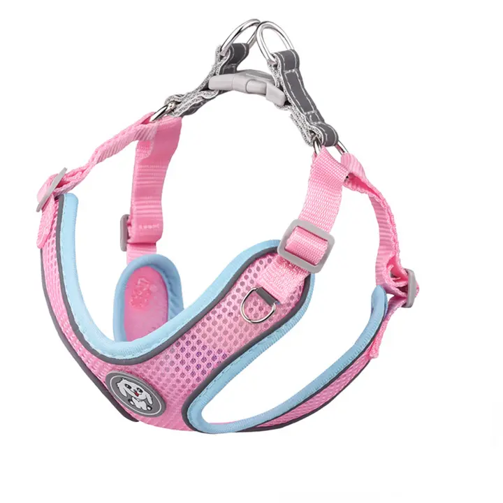 Conjunto de arnés y correa para perro, reflectante ajustable, sin tirones, chaleco acolchado grueso para perros pequeños y gatos - 1