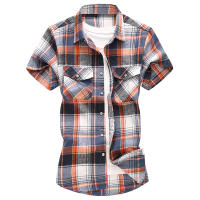 Camisas informales a cuadros para hombre, camisas clásicas de manga corta, camisas de vestir a la moda, 7XL, novedad de verano - details 14