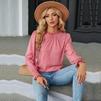Tops con cuello para mujer, camiseta de algodón lisa holgada para otoño e invierno, camiseta elegante, moda, - details 29
