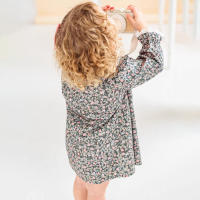 Vestido de encaje de flores de manga larga para bebé, vestidos de princesa para niña, ropa para niños, Primavera, nuevo - details 3