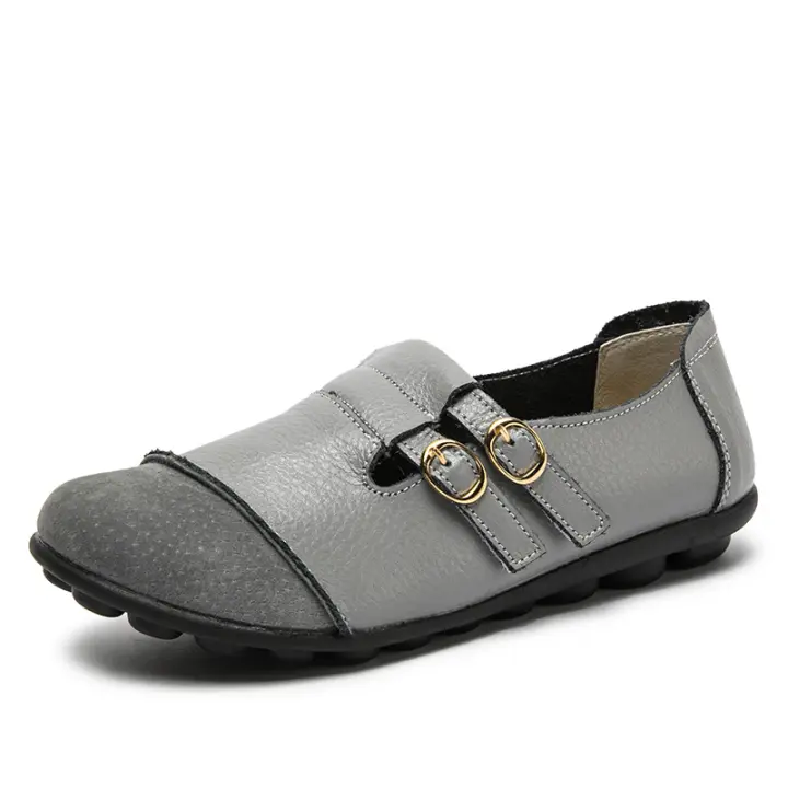 Mocasines casuales de cuero de gamuza para mujer Mocasines para mujer Mocs para conducir Zapatos náuticos de moda sin cordones cómodos Pisos clásicos - 1