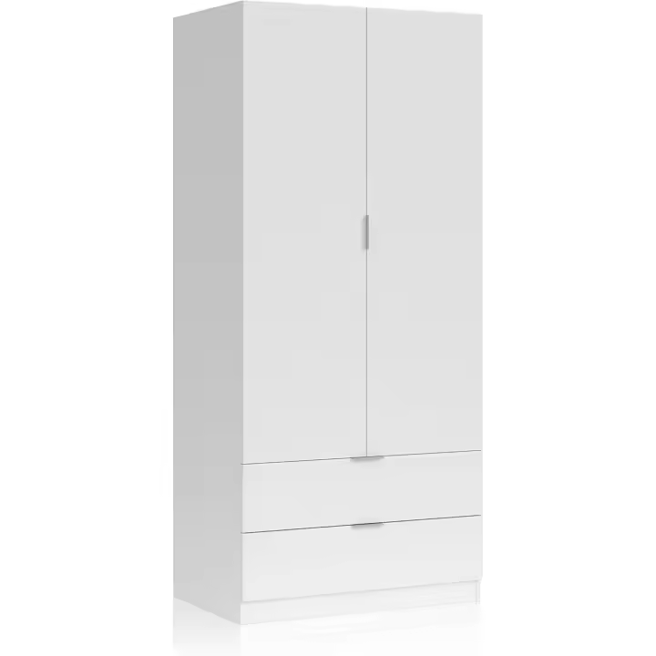 Armario de Estilo Artik en Blanco 81cm de Ancho x 180cm de Alto x 52cm de Fondo 2 Cajones Incluidos - 1