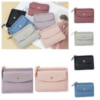 Monedero de cuero multifuncional para mujer, tarjetero pequeño con cremallera Simple, cartera corta para mujer - details 6