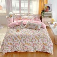 Juego de Cubierta de Edredón con Flores Moradas 3/4 Piezas en Rojo y Negro con Sábana Plana y Ropa de Cama de Lujo para Mujer y Niña - details 7
