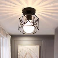 Lámpara de Techo Goeco Semiempotrada para Cocina Pasillo Material de Hierro Iluminación Vintage Estilo Tradicional Fuente de Luz de Bombillas Incandescentes Montaje en Techo - details 4