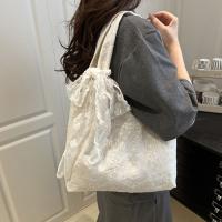 Bolso grande de mano, bolso de hombro de encaje, estilo coreano, Kawaii, bolso de lona Simple, bolso de tela Simple de gran capacidad, bolso de viaje - details 7