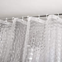 Cortina de ducha de cubo de agua transparente, impermeable, 3D, EVA, cortinas de baño er para bañera, cubierta de baño con ganchos - details 4