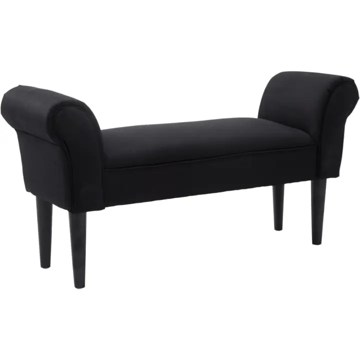 Taburete de Madera para Dormitorio Salón Tipo de Banco con Brazos Tapizados 102x36x51cm - 1