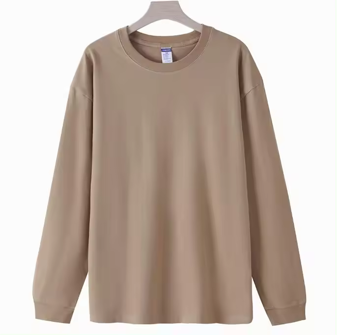 Camiseta grande de manga larga de algodón para hombre, primavera y verano, 100% - 1
