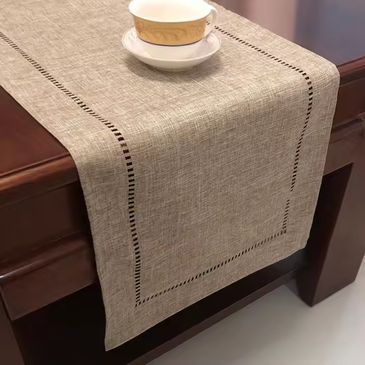 Mantel de Mesa Largo de Color Sólido con Borla de Ojo Decoración del Hogar Sencilla - 1