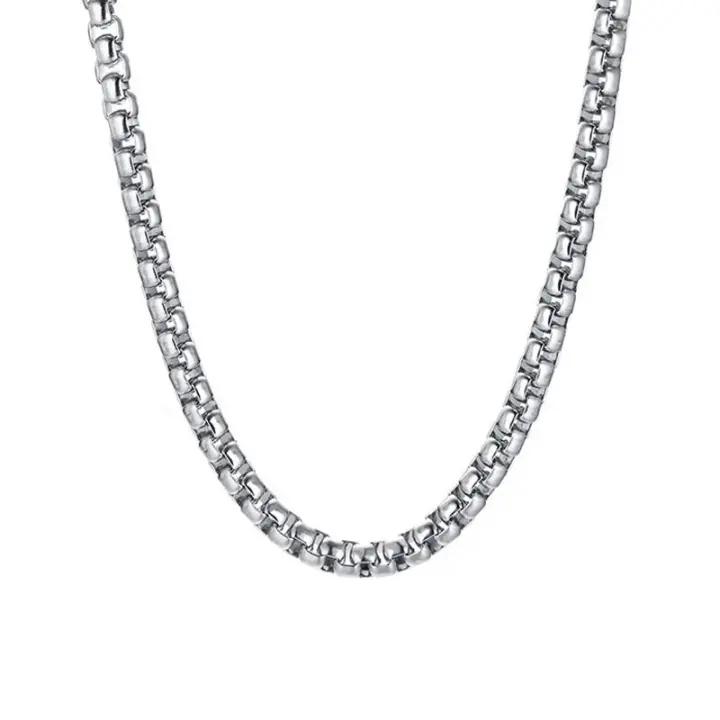 925 Sterling Silver 4mm Round Box Chain Necklace For Men's Women Fashion Charming Jewelry - 1