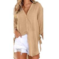 Camisas irregulares y con cordones Blusas elegantes OL para mujer - details 12