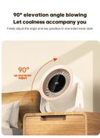 KINSCOTER, el más nuevo ventilador de escritorio portátil recargable de 4000mAh, ventilador de refrigeración de aire de montaje en pared ajustable con ángulo de 100 velocidades con Control remoto - details 8