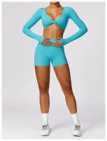 Conjunto de Yoga de 2 Piezas Traje Deportivo para Mujer Pantalones de Yoga con Manga Larga - details 4