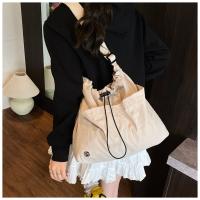 Bolso tipo cubo plisado de estilo coreano, bolso de gran capacidad, bolso de hombro de nailon, bolso cruzado de tela impermeable de Color sólido - details 31