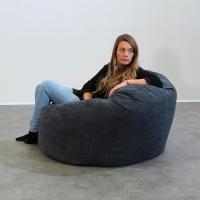 Terciopelo Acanalado - Suave y Confortable - Puff Pera con Relleno de Espuma Incluido, Óptimo Apoyo para la Espalda - Bean Bag, Sofa Puff Gigante (100 cm, Azul Marino) - details 3