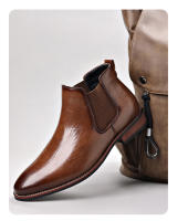 Chelsea botas de hombre de manga británica retro de talla grande botas de cuero británicas - details 14