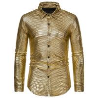 Camisa à manches longues pour hommes, modo nouvelle, estampage à chaud, Diseño personnalisé en diamant, chemises décontractées, boîte de noche, fiesta, vacaciones - details 17