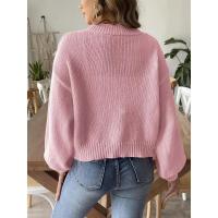 Suéteres de punto con cuello en V para mujer, chaqueta informal holgada para jóvenes, 2024 - details 5