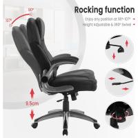 Silla de Oficina Ejecutiva Ergonómica Altura Ajustable, Resalto Alto, Brazos, Ruedas, Negro - details 4