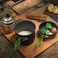 1 juego de utensilios de cocina portátiles, hechos de material de aleación de aluminio duro, ollas para acampar al aire libre para 1-2 personas, cocinar y hornear - details 3