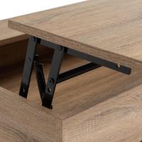 Comedor Sala de Estar Balcón Oficina |   Sofá bajo |   Madera y Acero |   100x36x50cm |   Elevable Natural y Negro - details 3