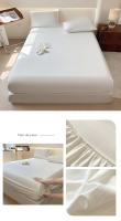 Bonenjoy-sábana ajustada de Color sólido para adultos y niños, ropa de cama elástica, agradable para la piel, funda de cama para el hogar, sin funda de almohada - details 10