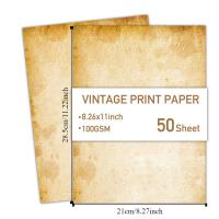 50 hojas de papel de escritura de papelería Vintage, papel de carta para álbum de recortes literario clásico Simple, papel de dibujo, manualidades DIY - details 0