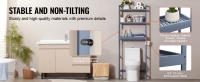 SucceBuy Estante de almacenamiento para inodoro de 3 niveles, organizador de baño de bambú ajustable con 3 ganchos, estante independiente para ahorrar espacio - details 2