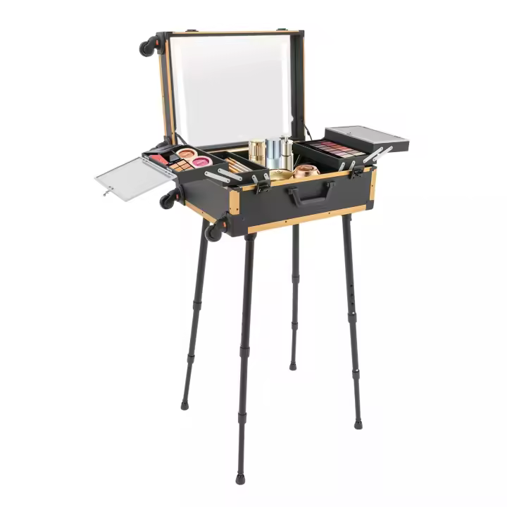 Estuche de cosméticos profesional, carrito de maquillaje, estuche de belleza + 4 ruedas - 1
