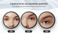 LZ1217 Espejo de Aumento 30x, Espejo Pequeño con Ventosa y Pinzas, Ideal como Espejo de Viaje para Depilación de Cejas, 3.5 Pulgadas. - details 1